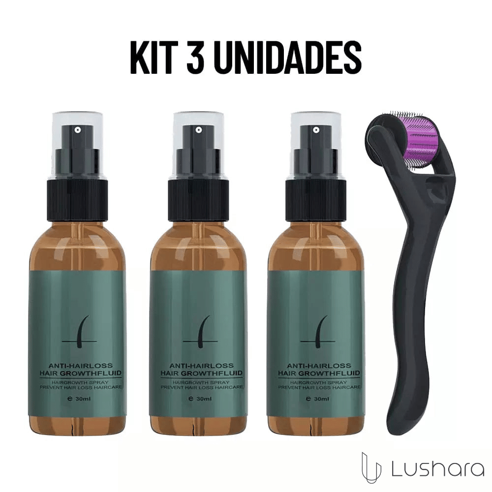 Kit 3 Spray GrowthFluid - Tratamento Potencializador para Barba