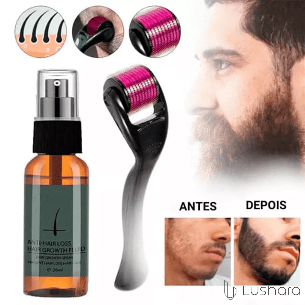 Kit 3 Spray GrowthFluid - Tratamento Potencializador para Barba