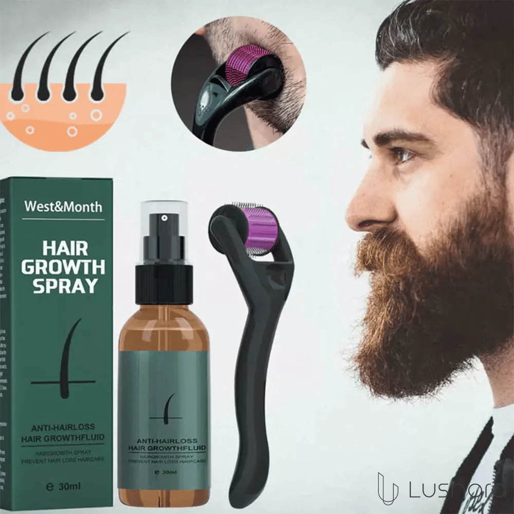 Kit 3 Spray GrowthFluid - Tratamento Potencializador para Barba